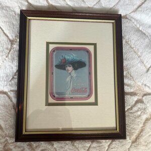 Vintage Coca-Cola 1909 Woman Matted Framed Picture
